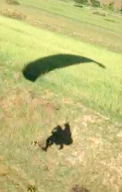 Picture taken of my paragliding shadow 